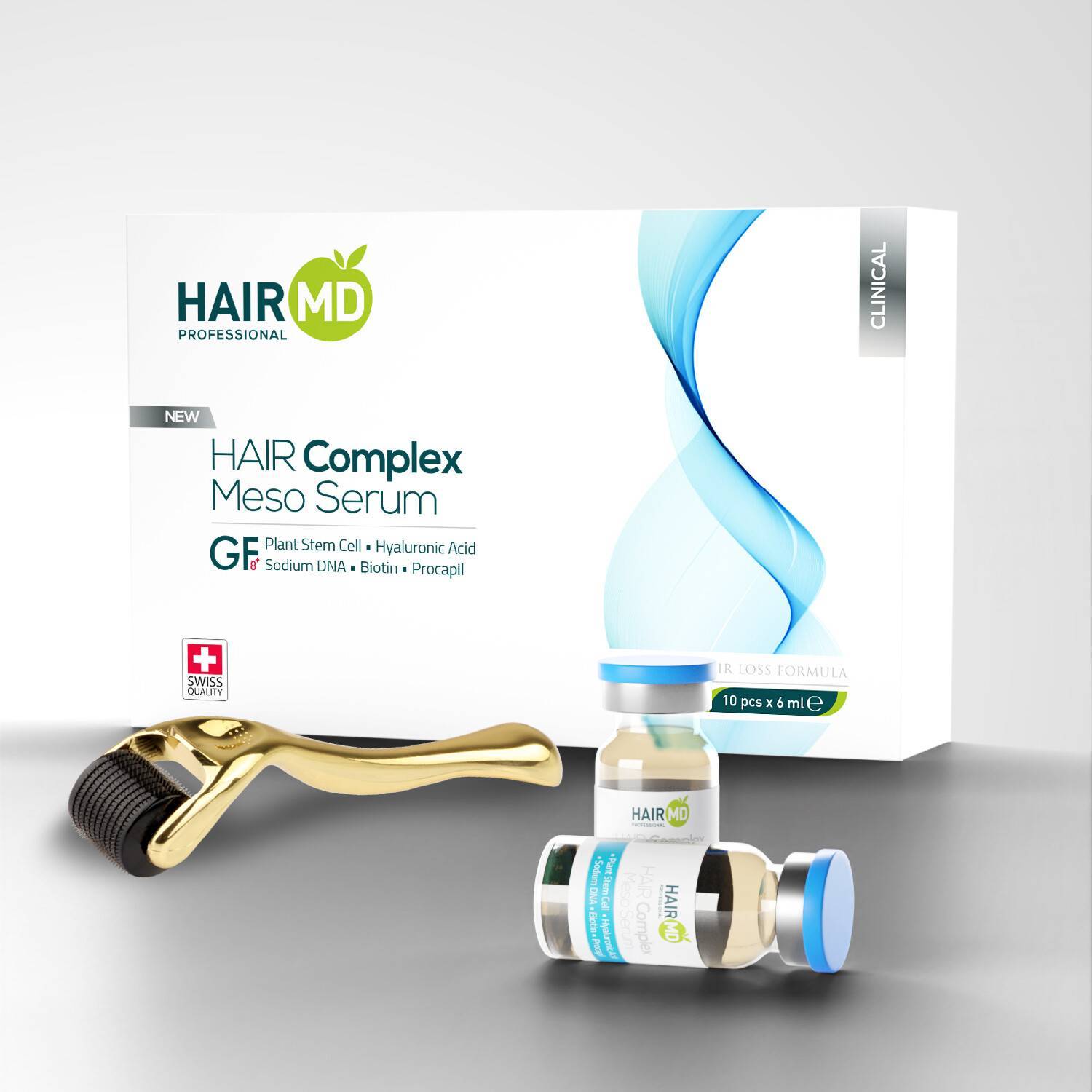 HairMD Clinical Hair Complex Meso Serum + Dermaroller Set